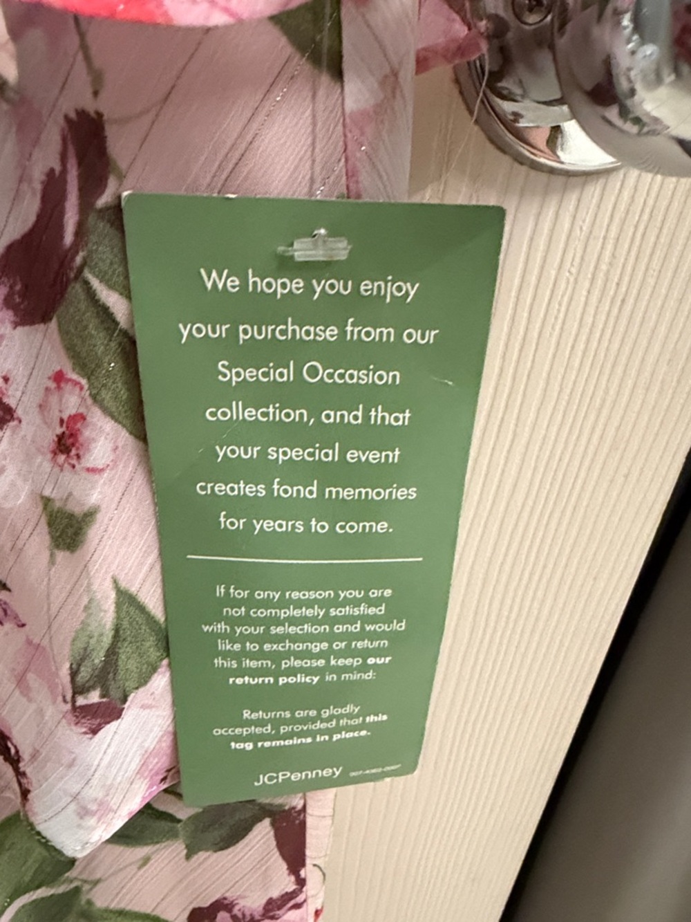 SLNY Pink Floral Tiered Midi Dress with Green Foliage - Picture 3 of 12